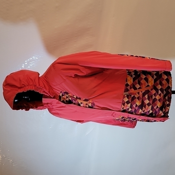 LANDS End Kids pink orange purple jacket coat with zip pockets size 14 - Picture 2 of 16